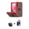 MARSİLYAN™- Galaxy S24 Kılıf Yörünge Çizgi - Siyah Vanessa Magic Cam + Şeffaf Kamera Lens Koruma Cam