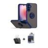 MARSİLYAN™- Galaxy S24 Kılıf Yörünge Çizgi - Siyah Vanessa Magic Cam + Şeffaf Kamera Lens Koruma Cam