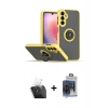 MARSİLYAN™- Galaxy S24 Kılıf Yörünge Çizgi - Siyah Vanessa Magic Cam + Şeffaf Kamera Lens Koruma Cam