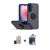 MARSİLYAN™- Galaxy S24 Kılıf Yörünge Çizgi - Siyah Vanessa Magic Cam + Bilvis Titan Kamera Lens - SH