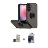 MARSİLYAN™- Galaxy S24 Kılıf Yörünge Çizgi - Siyah Vanessa Magic Cam + Bilvis Titan Kamera Lens - SH