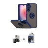 MARSİLYAN™- Galaxy S24 Kılıf Yörünge Çizgi - Siyah Vanessa Magic Cam + PVD Metal Kamera Lens - SH