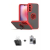 MARSİLYAN™- Galaxy S24 Kılıf Yörünge Çizgi - Siyah Vanessa Magic Hayalet Cam + Kamera Lens Koruma Cam - SF