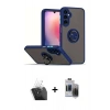 MARSİLYAN™- Galaxy S24 Kılıf Yörünge Çizgi - Siyah Vanessa Magic Hayalet Cam + Kamera Lens Koruma Cam - SF