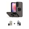 MARSİLYAN™- Galaxy S24 Kılıf Yörünge Çizgi - Siyah Vanessa Magic Hayalet Cam + Bilvis Titan Kamera Lens - SH