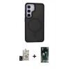 MARSİLYAN™- Galaxy S24 Kılıf Yörünge Klasik - Şeffaf 360 Full Body Arka Koruyucu + Bilvis Titan Kamera Lens - SH