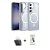 MARSİLYAN™- Galaxy S24 Kılıf Yörünge Klasik - Şeffaf Pasifik Cam Ekran Koruyucu + Kamera Lens Koruma Cam - SF