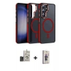 MARSİLYAN™- Galaxy S24 Kılıf Yörünge Klasik - Siyah Bilvis 3D Cam Ekran Koruyucu + Bilvis Titan Kamera Lens - GD