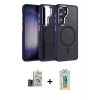 MARSİLYAN™- Galaxy S24 Kılıf Yörünge Klasik - Siyah Polymer Nano Ekran Koruyucu + Bilvis Titan Kamera Lens - GD