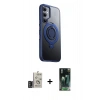 MARSİLYAN™- Galaxy S24 Kılıf Zirve Çizgi Prime - Siyah 360 Mat Full Body Arka Koruyucu + Bilvis Titan Kamera Lens - DNMR