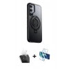 MARSİLYAN™- Galaxy S24 Kılıf Zirve Çizgi Prime - Siyah 3D Antistatik Cam Ekran Koruyucu + Kamera Lens Koruma Cam - SF