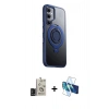 MARSİLYAN™- Galaxy S24 Kılıf Zirve Çizgi Prime - Siyah 3D Antistatik Cam Ekran Koruyucu + Bilvis Titan Kamera Lens - SH