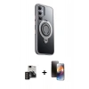 MARSİLYAN™- Galaxy S24 Kılıf Zirve Çizgi Prime - Siyah 3D Antistatik Mat Seramik Nano Ekran Koruyucu + PVD Metal Kamera Lens - DNMR