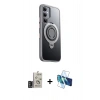 MARSİLYAN™- Galaxy S24 Kılıf Zirve Çizgi Prime - Siyah 3D Antistatik Seramik Nano Ekran Koruyucu + Bilvis Titan Kamera Lens - DNMR