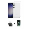 MARSİLYAN™- Galaxy S24 Kılıf Zirve Doku - Şeffaf 360 Full Body Arka Koruyucu + Kamera Lens Koruma Cam - SF