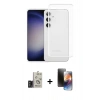MARSİLYAN™- Galaxy S24 Kılıf Zirve Doku - Siyah 3D Antistatik Mat Seramik Nano Ekran Koruyucu + Bilvis Titan Kamera Lens - TMGI