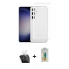 MARSİLYAN™- Galaxy S24 Kılıf Zirve Doku - Siyah Polymer Nano Ekran Koruyucu + Kamera Lens Koruma Cam - SF