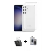 MARSİLYAN™- Galaxy S24 Kılıf Zirve Doku - Siyah Vanessa Magic Hayalet Cam + Kamera Lens Koruma Cam - SF