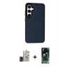 MARSİLYAN™- Galaxy S24 Kılıf Zirve Işık Serisi - Şeffaf 360 Full Body Arka Koruyucu + Bilvis Titan Kamera Lens - DNMR