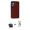 MARSİLYAN™- Galaxy S24 Kılıf Zirve Işık Serisi - Şeffaf Pasifik Cam Ekran Koruyucu + Kamera Lens Koruma Cam - SF