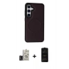 MARSİLYAN™- Galaxy S24 Kılıf Zirve Işık Serisi - Siyah 6D Antistatik Mat Seramik Hayalet Nano Ekran Koruyucu + Bilvis Titan Kamera Lens - TMGI