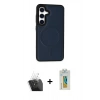MARSİLYAN™- Galaxy S24 Kılıf Zirve Işık Serisi - Siyah Polymer Nano Ekran Koruyucu + Kamera Lens Koruma Cam - SF