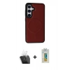 MARSİLYAN™- Galaxy S24 Kılıf Zirve Işık Serisi - Siyah Polymer Nano Ekran Koruyucu + Kamera Lens Koruma Cam - SF