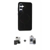 MARSİLYAN™- Galaxy S24 Kılıf Zirve Işık Serisi - Siyah Vanessa Magic Hayalet Cam + PVD Metal Kamera Lens - DNMR
