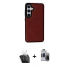 MARSİLYAN™- Galaxy S24 Kılıf Zirve Işık Serisi - Siyah Vanessa Magic Hayalet Cam + Kamera Lens Koruma Cam - SF