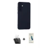 MARSİLYAN™- Galaxy S24 Plus Kılıf Ahenk Serisi - Şeffaf Pasifik Cam Ekran Koruyucu + Kamera Lens Koruma Cam - SF