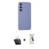 MARSİLYAN™- Galaxy S24 Plus Kılıf Ahenk Serisi - Şeffaf Pasifik Cam Ekran Koruyucu + Kamera Lens Koruma Cam - SF