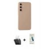 MARSİLYAN™- Galaxy S24 Plus Kılıf Ahenk Serisi - Şeffaf Pasifik Cam Ekran Koruyucu + Kamera Lens Koruma Cam - SF