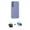 MARSİLYAN™- Galaxy S24 Plus Kılıf Ahenk Serisi - Siyah 3D Antistatik Cam Ekran Koruyucu + Kamera Lens Koruma Cam - SF