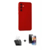 MARSİLYAN™- Galaxy S24 Plus Kılıf Ahenk Serisi - Siyah 3D Antistatik Mat Seramik Nano Ekran Koruyucu + Kamera Lens Koruma Cam - SF