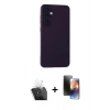 MARSİLYAN™- Galaxy S24 Plus Kılıf Ahenk Serisi - Siyah 3D Antistatik Mat Seramik Nano Ekran Koruyucu + Kamera Lens Koruma Cam - SF