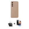 MARSİLYAN™- Galaxy S24 Plus Kılıf Ahenk Serisi - Siyah 3D Antistatik Mat Seramik Nano Ekran Koruyucu + Kamera Lens Koruma Cam - SF
