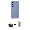 MARSİLYAN™- Galaxy S24 Plus Kılıf Ahenk Serisi - Siyah Bilvis 3D Cam Ekran Koruyucu + Kamera Lens Koruma Cam - SF