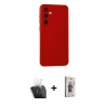 MARSİLYAN™- Galaxy S24 Plus Kılıf Ahenk Serisi - Siyah Bilvis 3D Cam Ekran Koruyucu + Kamera Lens Koruma Cam - SF