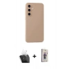 MARSİLYAN™- Galaxy S24 Plus Kılıf Ahenk Serisi - Siyah Bilvis 3D Cam Ekran Koruyucu + Kamera Lens Koruma Cam - SF