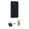 MARSİLYAN™- Galaxy S24 Plus Kılıf Ahenk Serisi - Siyah Polymer Nano Ekran Koruyucu + Şeffaf Kamera Lens Koruma Cam