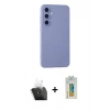 MARSİLYAN™- Galaxy S24 Plus Kılıf Ahenk Serisi - Siyah Polymer Nano Ekran Koruyucu + Şeffaf Kamera Lens Koruma Cam