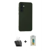 MARSİLYAN™- Galaxy S24 Plus Kılıf Ahenk Serisi - Siyah Polymer Nano Ekran Koruyucu + Şeffaf Kamera Lens Koruma Cam