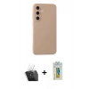 MARSİLYAN™- Galaxy S24 Plus Kılıf Ahenk Serisi - Siyah Polymer Nano Ekran Koruyucu + Şeffaf Kamera Lens Koruma Cam