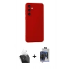 MARSİLYAN™- Galaxy S24 Plus Kılıf Ahenk Serisi - Siyah Vanessa Magic Cam + Kamera Lens Koruma Cam - SF