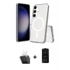 MARSİLYAN™- Galaxy S24 Plus Kılıf Ahenk Yansıma Prime - Siyah 6D Antistatik Mat Seramik Hayalet Nano Ekran Koruyucu + Kamera Lens Koruma Cam - SF