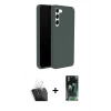 MARSİLYAN™- Galaxy S24 Plus Kılıf Kozmos Yansıma Özel Seri - Siyah 360 Mat Full Body Arka Koruyucu + Kamera Lens Koruma Cam - SF