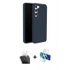 MARSİLYAN™- Galaxy S24 Plus Kılıf Kozmos Yansıma Özel Seri - Siyah 3D Antistatik Seramik Nano Ekran Koruyucu + Şeffaf Kamera Lens Koruma Cam