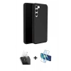MARSİLYAN™- Galaxy S24 Plus Kılıf Kozmos Yansıma Özel Seri - Siyah 3D Antistatik Seramik Nano Ekran Koruyucu + Şeffaf Kamera Lens Koruma Cam