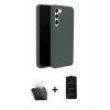 MARSİLYAN™- Galaxy S24 Plus Kılıf Kozmos Yansıma Özel Seri - Siyah 6D Antistatik Mat Seramik Hayalet Nano Ekran Koruyucu + Kamera Lens Koruma Cam - SF