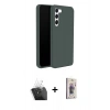 MARSİLYAN™- Galaxy S24 Plus Kılıf Kozmos Yansıma Özel Seri - Siyah Bilvis 3D Cam Ekran Koruyucu + Kamera Lens Koruma Cam - SF